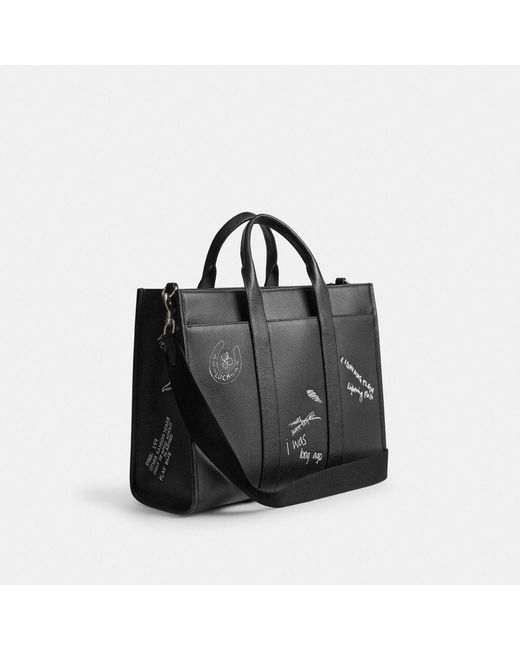 ビジネスバッグ・アタッシュケース coach Wesley Tote With Sketch Print CAS26 COACH Wesley Tote With Sketch Print in Black for Men | Lyst