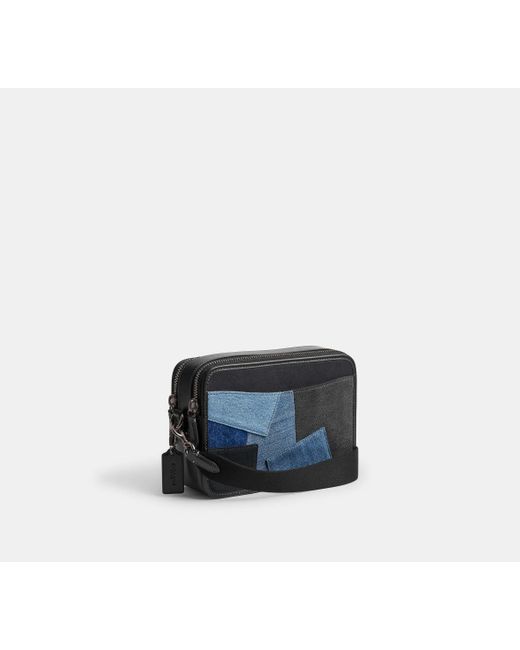 COACH Black Charter Crossbody Bag 24 With Patchwork for men