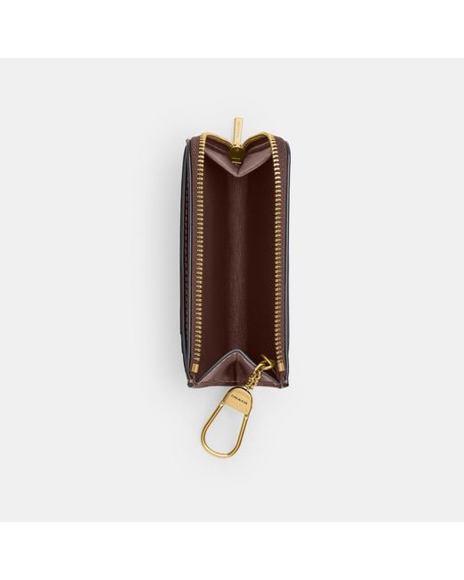 COACH Brown Essential Key Zip Card Case