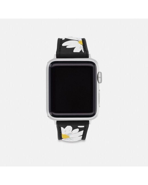COACH Black Apple Watch® Strap%2c 38mm%2c 40mm And 41mm