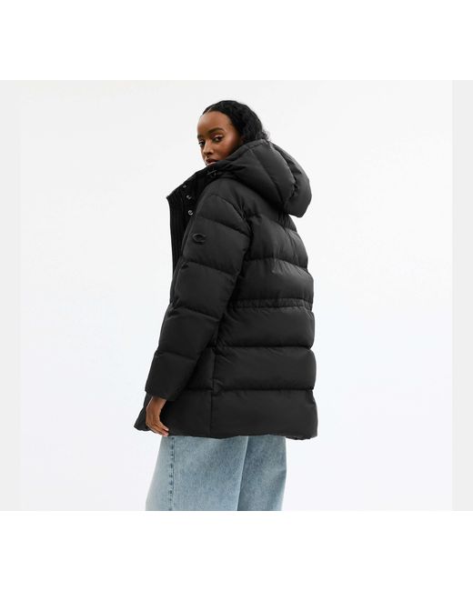 COACH Black Mid Puffer Jacket