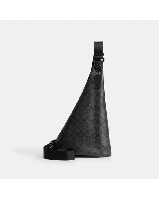 COACH Black Triangle Sling Bag for men