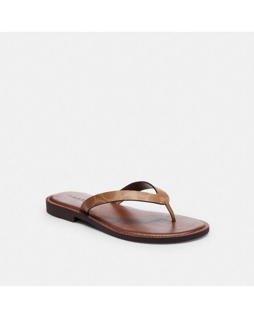 COACH Brianna Flip Flop In Signature Canvas in Brown | Lyst