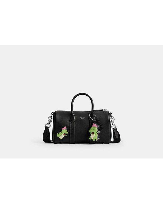 COACH Black Brain Dead Compass Bag 25 With Darby Dino And Charm