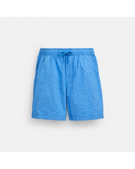 COACH Blue Monochrome Shorts In Recycled Nylon for men