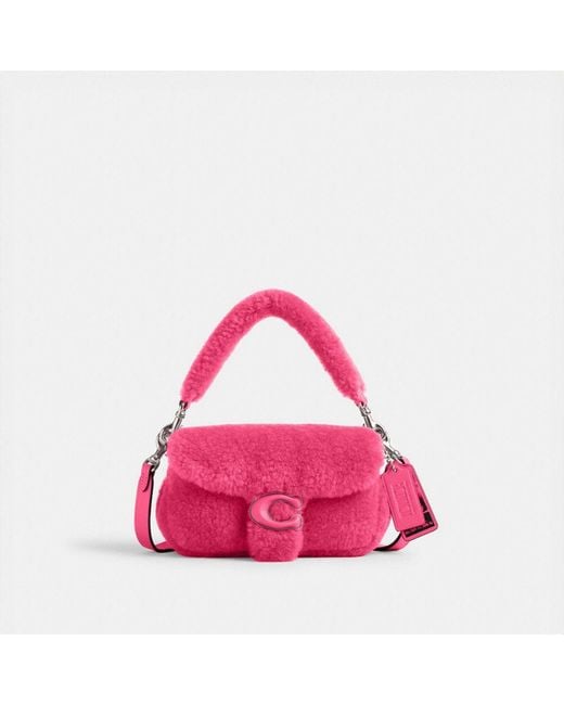 COACH Pink The Lil Nas X Drop Tabby Shoulder Bag 18 In Shearling