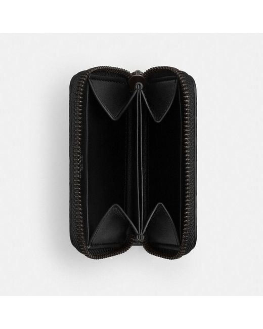 COACH Black Small Zip Around Card Case for men