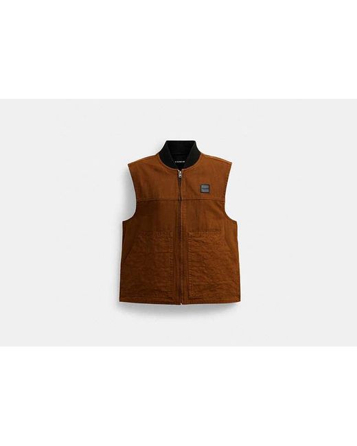 COACH Black Work Vest for men