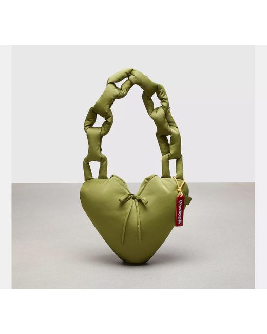 COACH Green Topia Loop Puffy Heart Bag