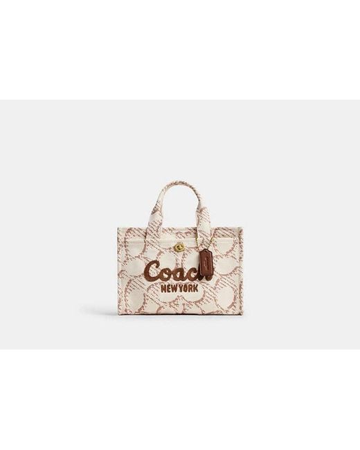 COACH Black Cargo Tote Bag 26 With Signature Canvas