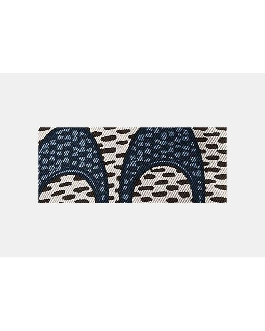 COACH Black Textured Signature Print Silk Skinny Scarf
