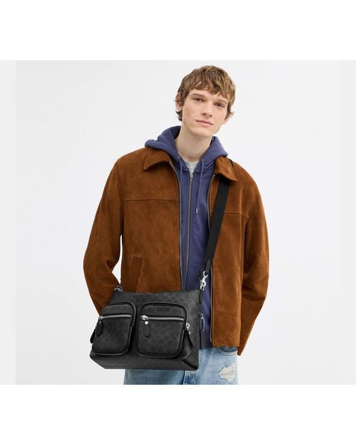 COACH Black Domino File Bag for men