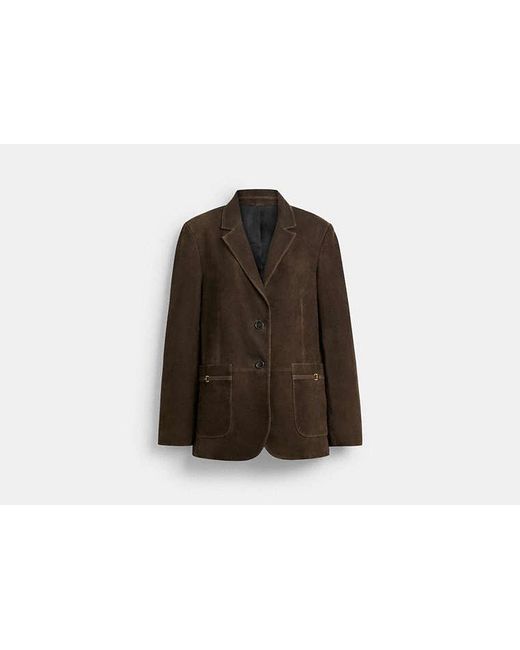 Blazer En Daim Avec C Traditionnel COACH en coloris Black