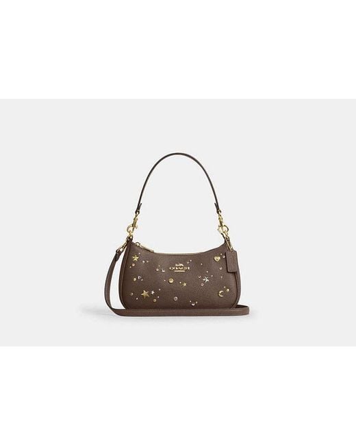 COACH Black Teri Shoulder Bag With Rivets
