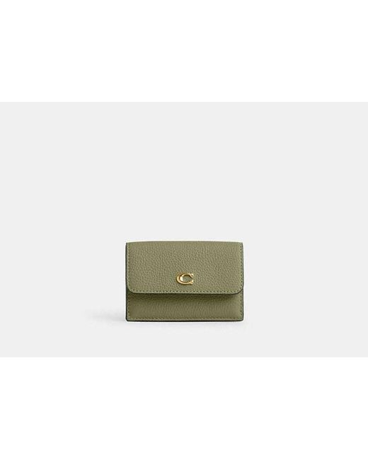 COACH Green Essential Mini Trifold Wallet