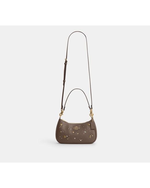 COACH Black Teri Shoulder Bag With Rivets