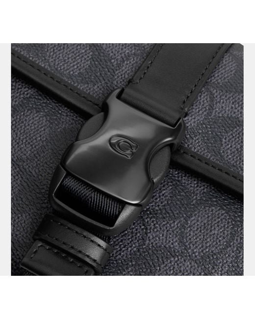 COACH Black League Crossbody Bag 19 In Signature Canvas for men