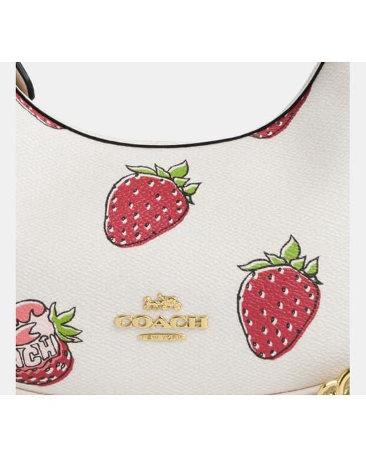 Borsa A Tracolla Mini Carmen Con Stampa Fragole di COACH in Black