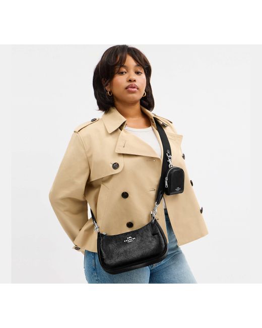 COACH Black Teri Shoulder Bag With Pouch
