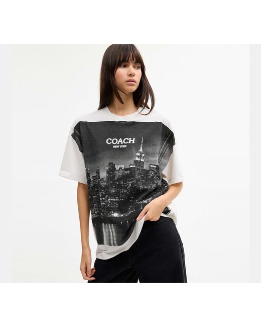 COACH Black Postcard Relaxed T-Shirt