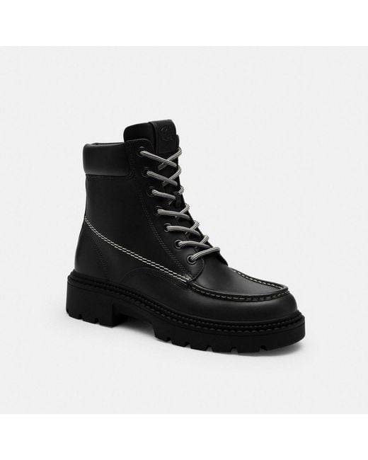 COACH Black Lug Sole Boot for men