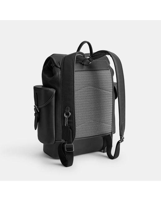 COACH Black Hitch Backpack for men