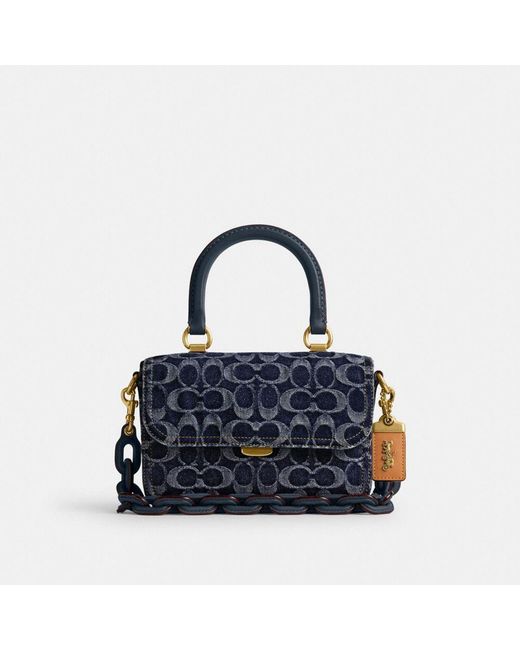 COACH Blue Rogue Top Handle Bag In Signature Denim