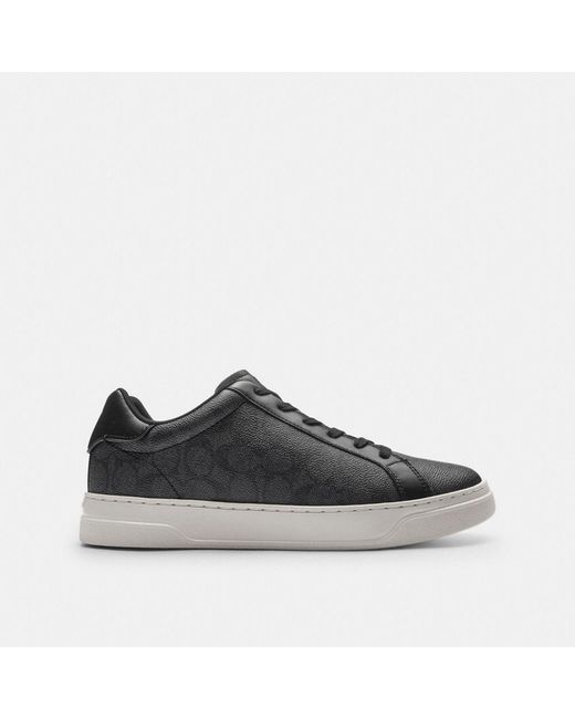 COACH Black High Line Sneaker In Signature Canvas for men