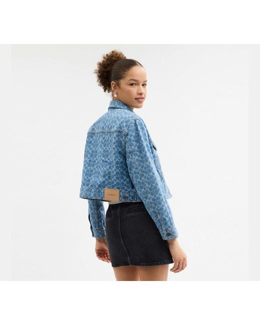 COACH Blue Signature Denim Jacket