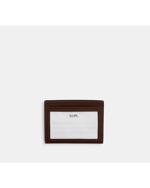 COACH Brown Slim Id Card Case for men