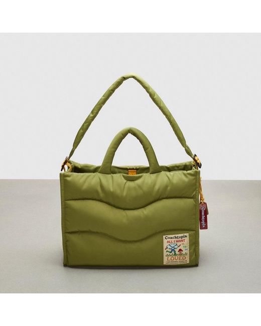 COACH Green Topia Loop Quilted Wavy Tote