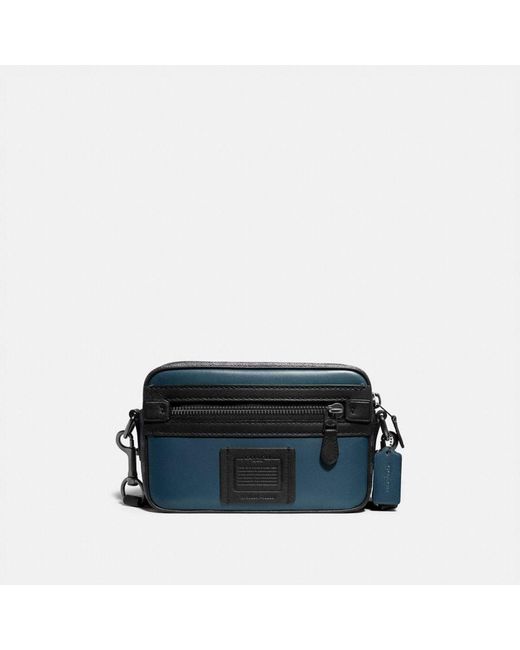 COACH Blue Academy Crossbody With Signature Canvas Blocking for men