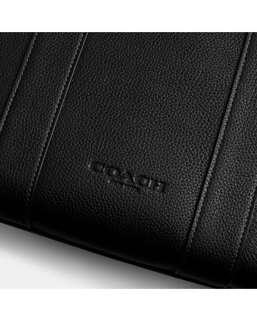 COACH Black Wesley Tote In Maxi Signature Leather for men