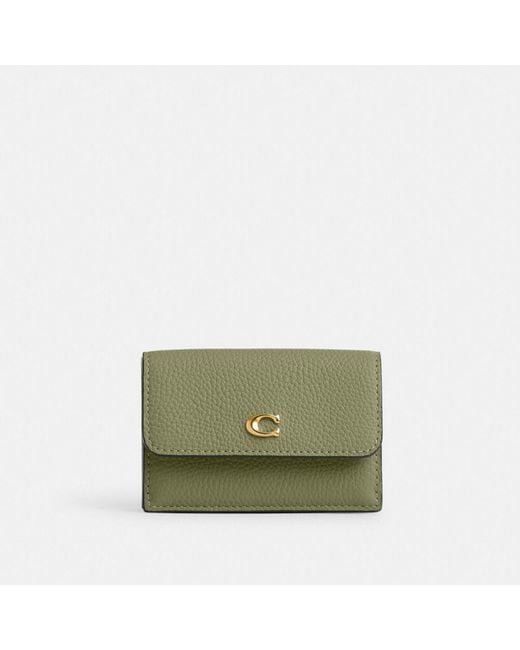 COACH Essential Mini Trifold Wallet in Green | Lyst