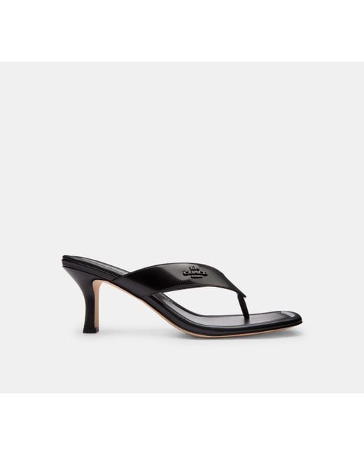 Infradito Con Tacco Kitten di COACH in Black