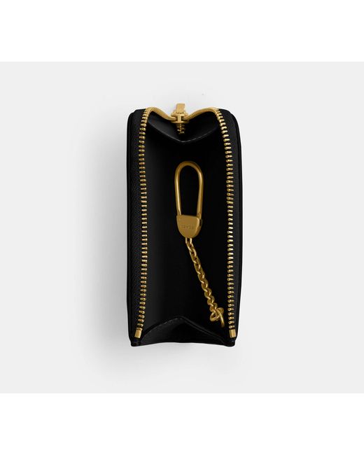 COACH Black Essential L-Zip Key Case