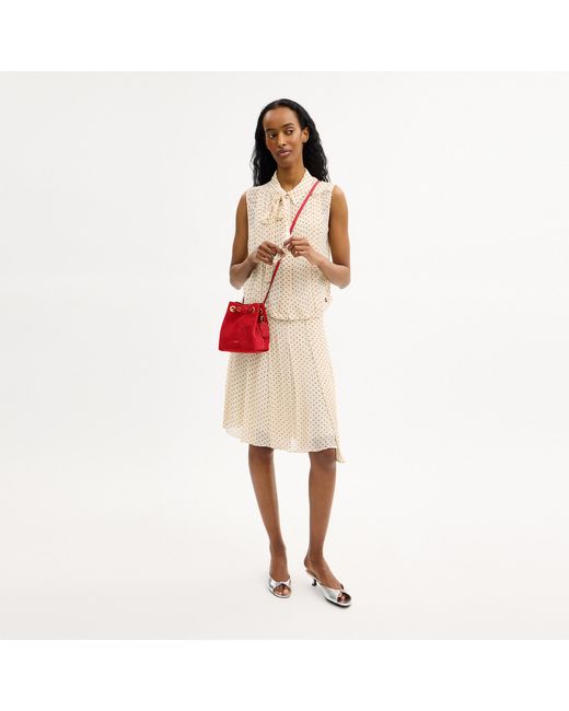 COACH Red Jade Drawstring Bag