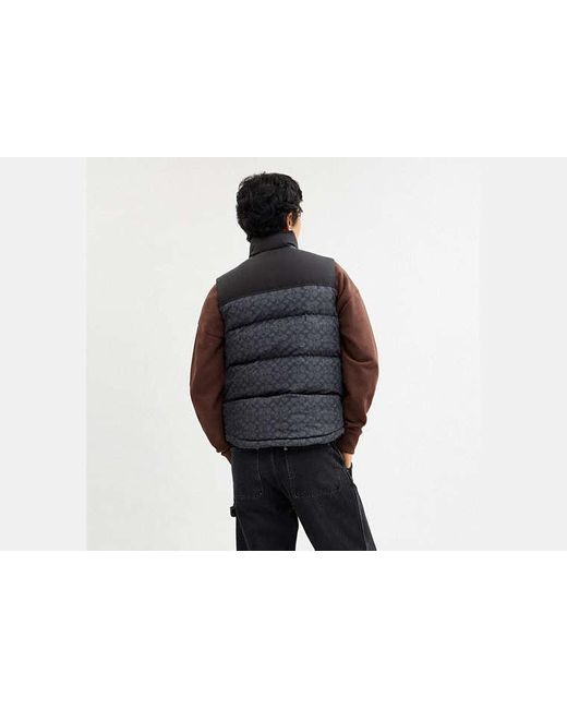 Doudoune Sans Manches Exclusive COACH pour homme en coloris Black