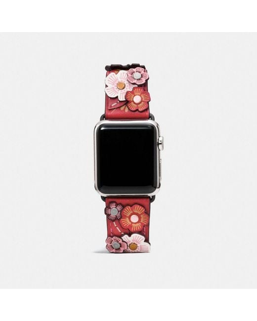 COACH Red Apple Watch® Strap With Tea Rose