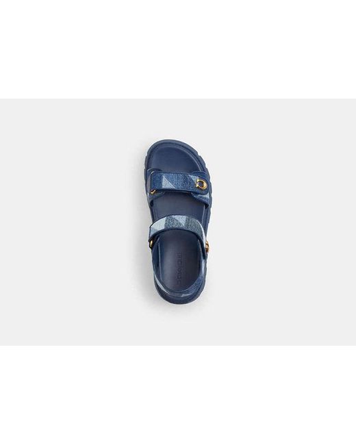 Sandales À Plateforme Brynn Avec Patchwork En Pour Femmes, Taille COACH en coloris Blue