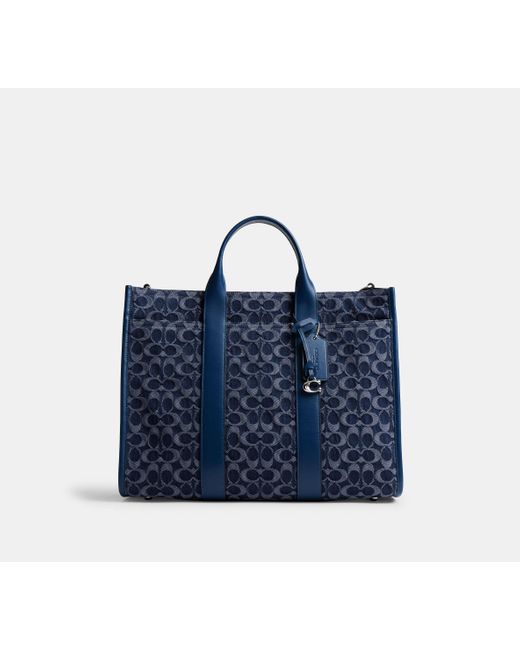 COACH Blue Wesley Tote In Signature Denim for men