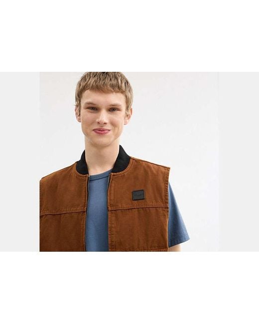 COACH Black Work Vest for men