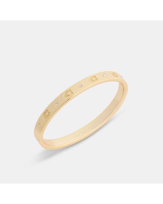 COACH Metallic Repeated C Hinged Bangle Bracelet