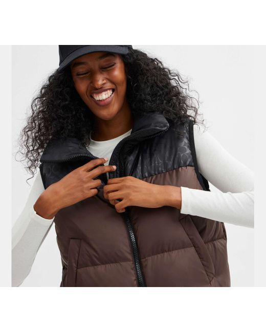 COACH Puffer Jacket Vest in Black Lyst UK