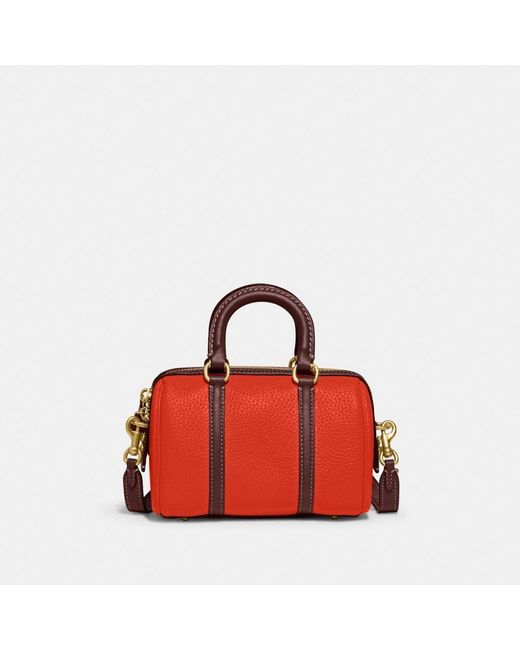COACH Red Ruby Satchel 18 In Colorblock
