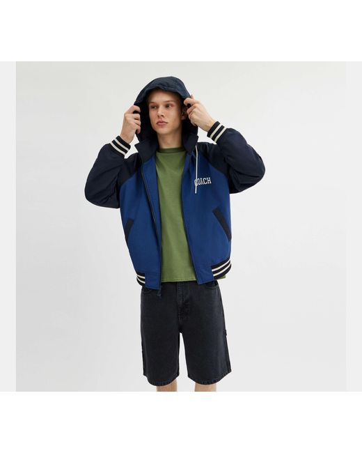 COACH Blue Stadium Jacket for men