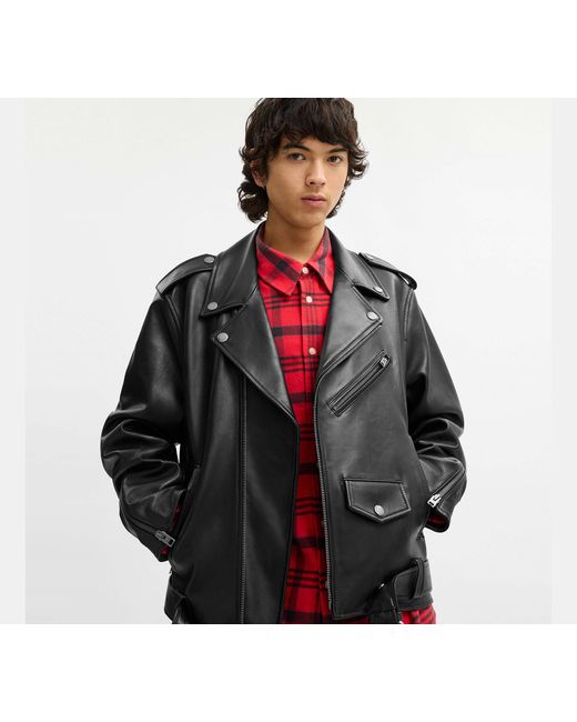 COACH Black Lightweight Moto Jacket for men