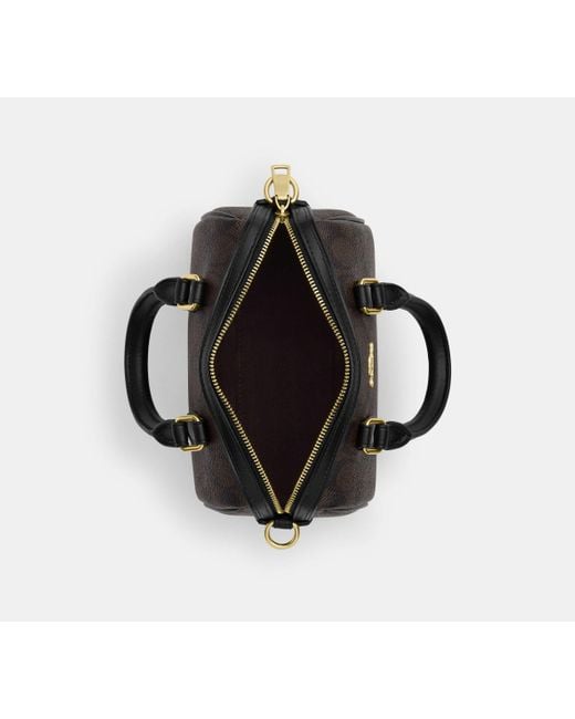 COACH Black Mini Rowan Crossbody Bag In Signature Canvas