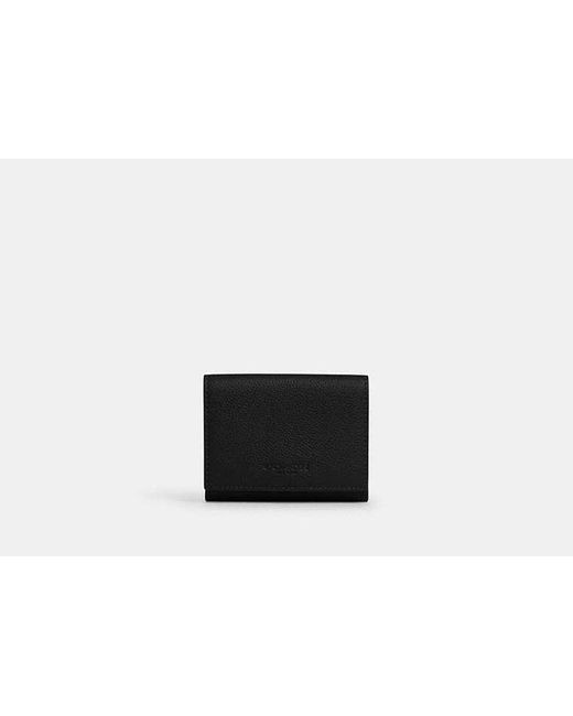 COACH Black Trifold Coin Wallet for men