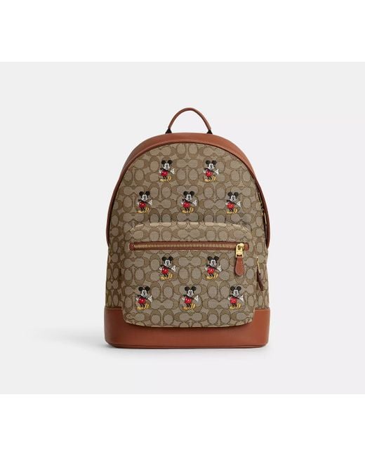 COACH Brown Disney X Coach West Backpack With Print - Beige | Organic Cotton for men